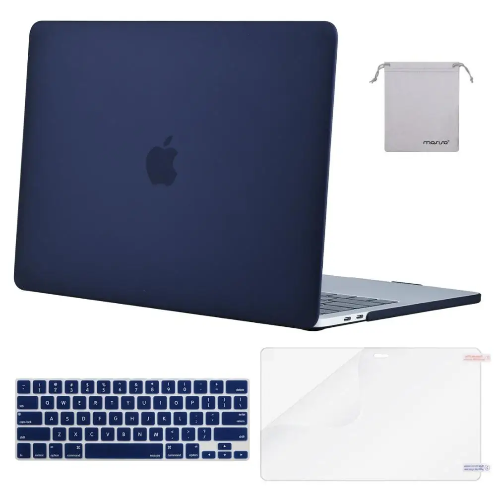 Чехол для ноутбука Mosiso, черный корпус, чехол для Macbook Pro 13 15 с/без сенсорной панели A1708 A1706 A1990, чехол s, аксессуары - Цвет: Navy BlueCase