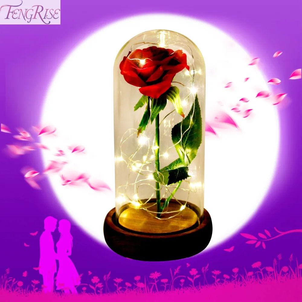 Подарок на день Святого Валентина FENGRISE Forever Love романтичный светильник с красными