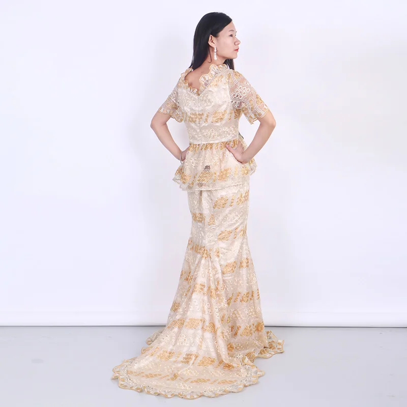 Вышитый африканских укороченный Топы корректирующие и юбка Наборы для ухода за