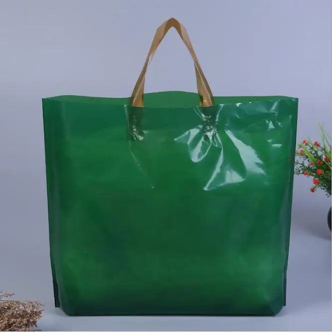 Blackish green 50 шт в наборе, подарочные пакеты Пластик торговые пакеты с ручками пластиковый упаковочный пакет с ручкой, мешки Жара-запечатывание Пластик Коробки - Color: Blackish green