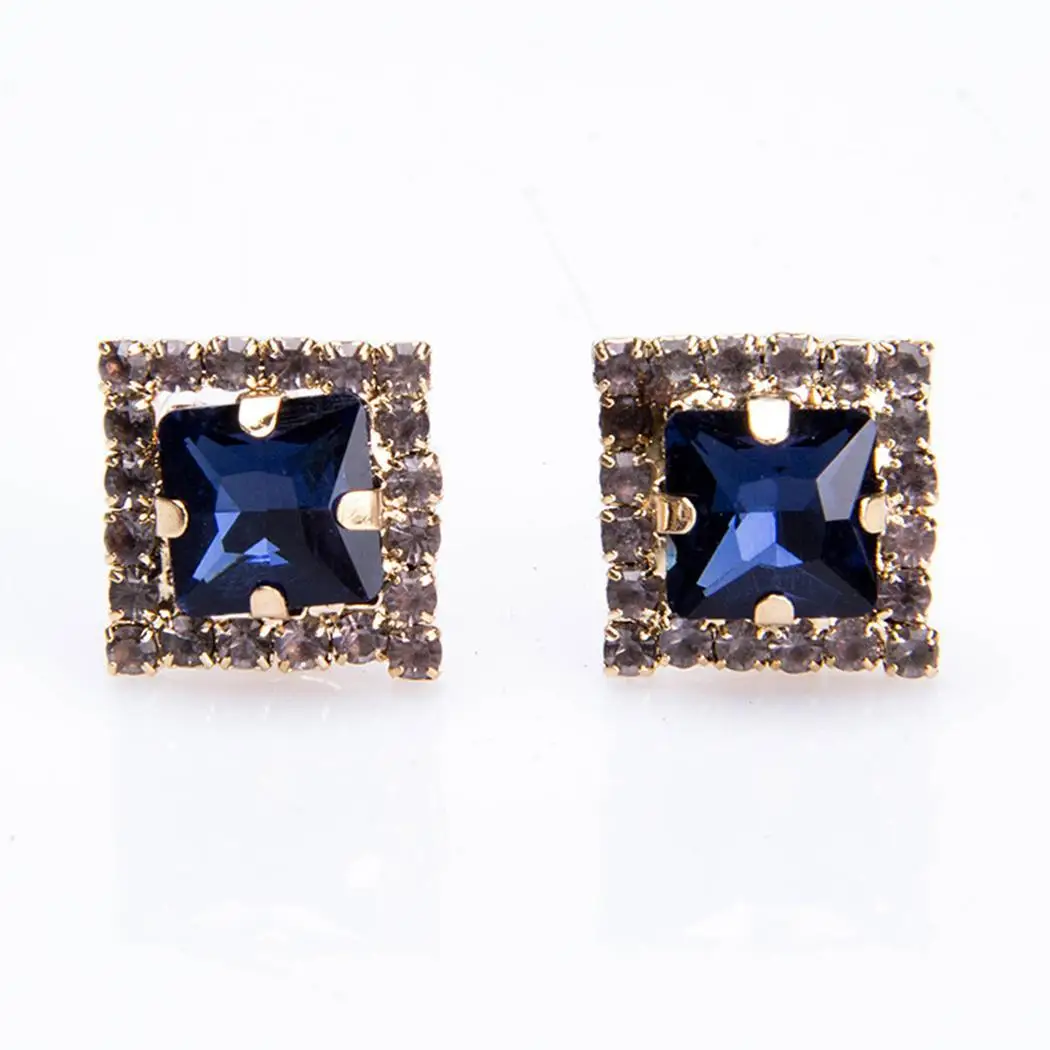 Женская мода горный хрусталь Искусственный драгоценный камень Push Rhinestone задняя 4 6