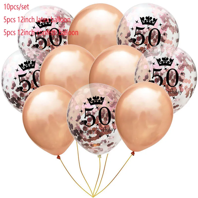 RG birthday 50 60, 50, 40, 30 черные и золотые шары на день рождения, конфетти, баллоны для дня рождения, украшения для вечеринок, для взрослых, балоны, гелиевые шары - Цвет: RG birthday 50