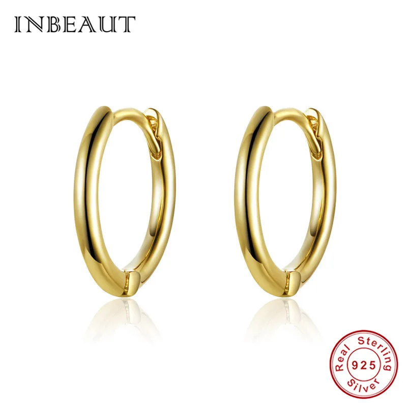 INBEAUT 925 пробы серебряные женские белые и зеленые зрикон круглые серьги-клипс Серебро 925 Оригинальные CZ серьги трендовые ювелирные изделия - Окраска металла: se558-1