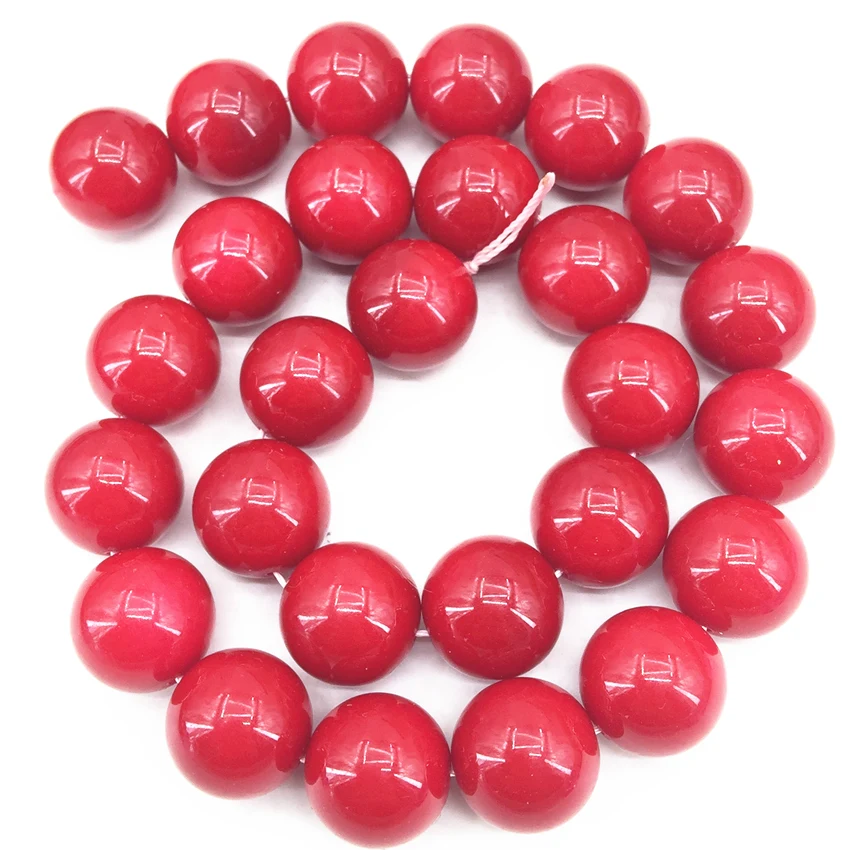 

New arrival red faux coral 4-16mm round loose beads high quality elegant women fashion jewelry making findings 15inch B604