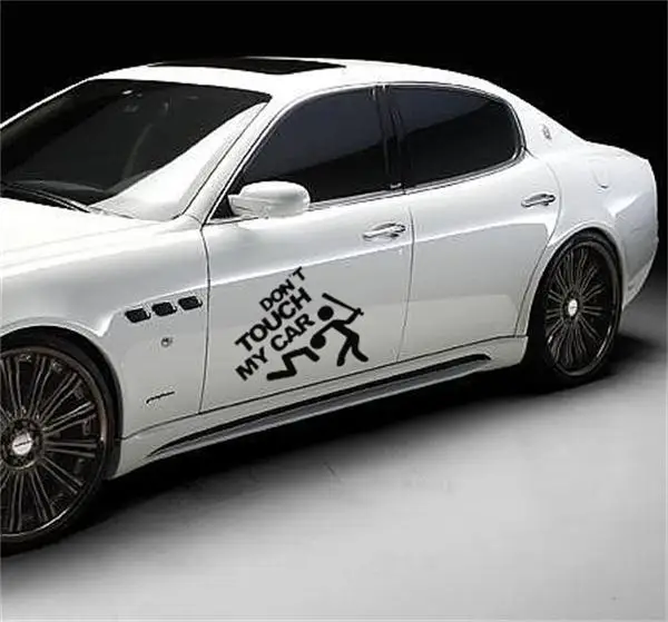 Наклейки с цитатой из мультфильма не трогайте мой автомобиль виниловые наклейки