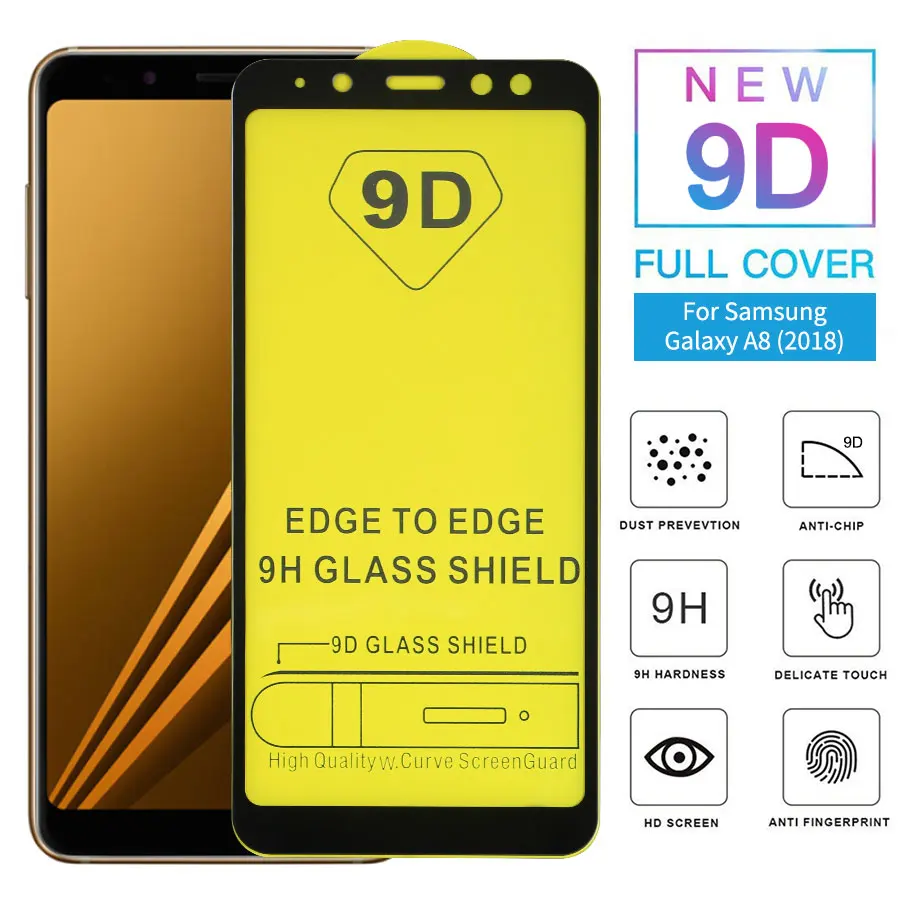 KLOVRRD 9D полный клей крышка из закаленного Стекло Защитная пленка для Samsung Galaxy A8 2018