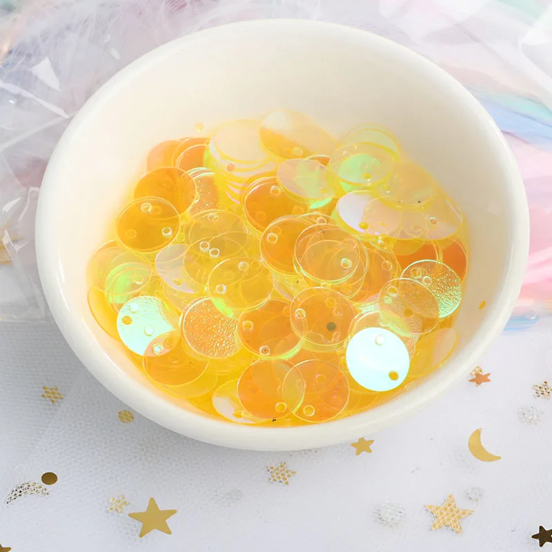 Transparent Yellow 120 шт./упак. Размер 15 мм AB прозрачные тарелка с блестками, на плоской подошве, матовые блестками тесьма с пайетками для шитья на свадьбу Дети DIY Материал - Цвет: Transparent Yellow