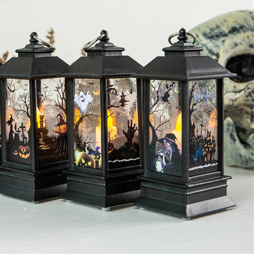 Halloween Decor LED Lamp Witch Pumpkin Graveyard Spooky Bar Table Party Light hot sale | Освещение