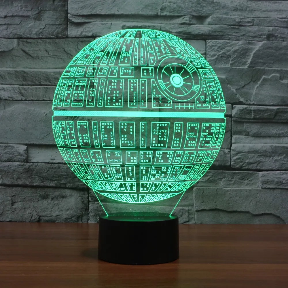 Star Wars Death 3D светодиодный ночник сенсорный выключатель настольная лампа USB 7 цветов