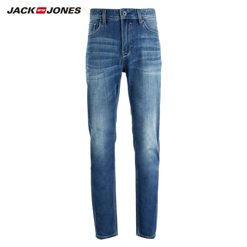 JackJones мужские эластичные мужские джинсы хлопковые джинсовые широкие брюки подходят брюки бренд Мужская одежда 219132584 - Цвет: 596-Slim