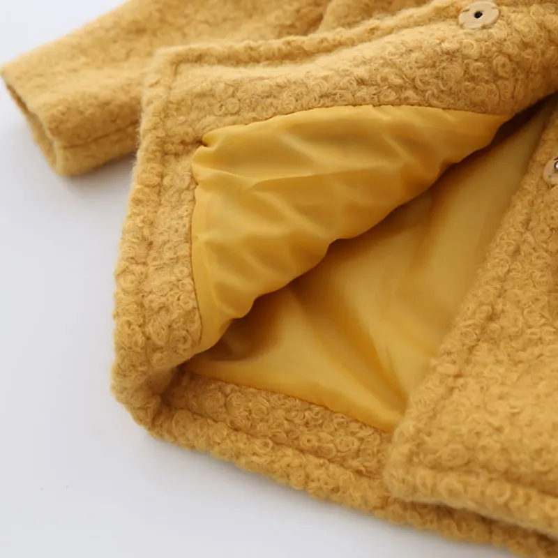 Модная детская теплая куртка из смешанной шерсти для девочек верхняя одежда