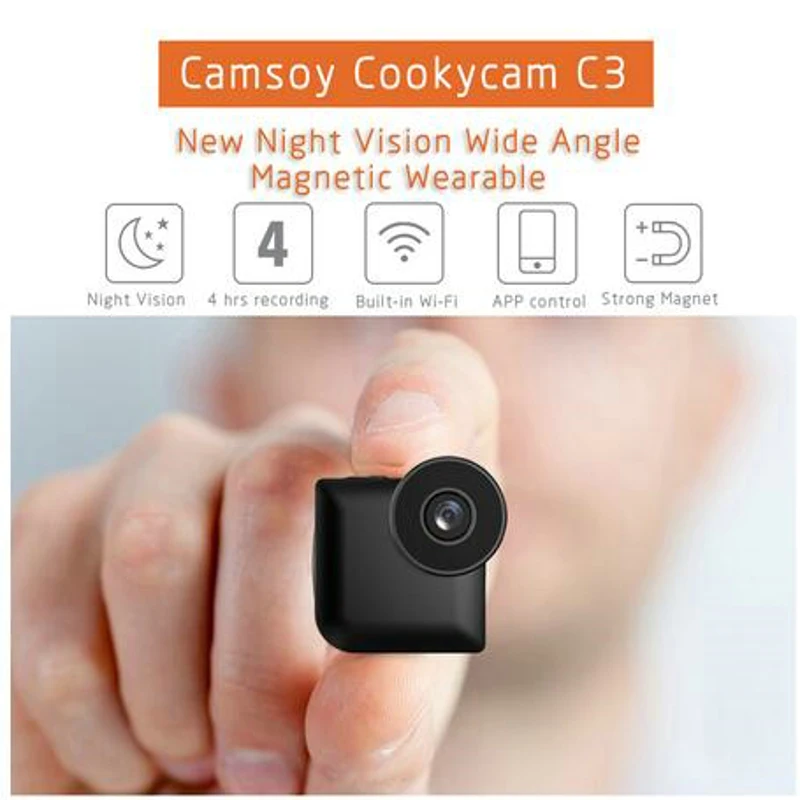 Wi-Fi IP мини Камера контроль с магнитной клипсой носимых 720P HD Micro C3 беспроводной espia