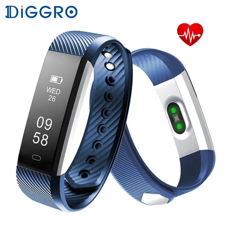 Diggro ID115 HR Браслет монитор сердечного ритма фитнес спортивный трекер