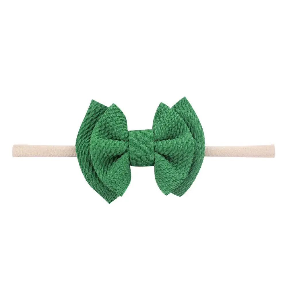 Texture Nylon Headbands 2020 New Arrival 4.5'' Hair Bows Hairband For Girls Soft Solid Elastic Kids DIY Accessories | Детская