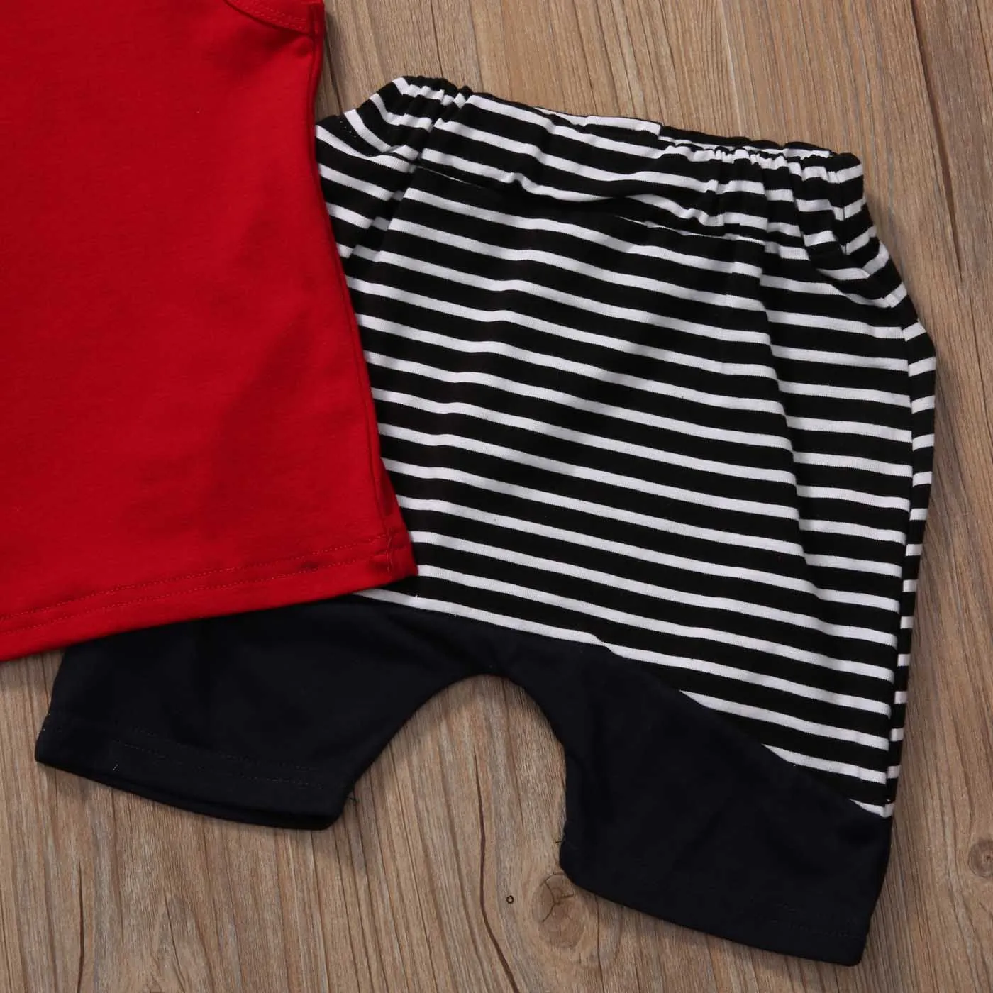 Emmababy Summer Baby Boy Clothes Sleeveless Hooded Tops +Striped Shorts Pant 2PCS Outfits Toddler Kids Clothing Set | Детская одежда и