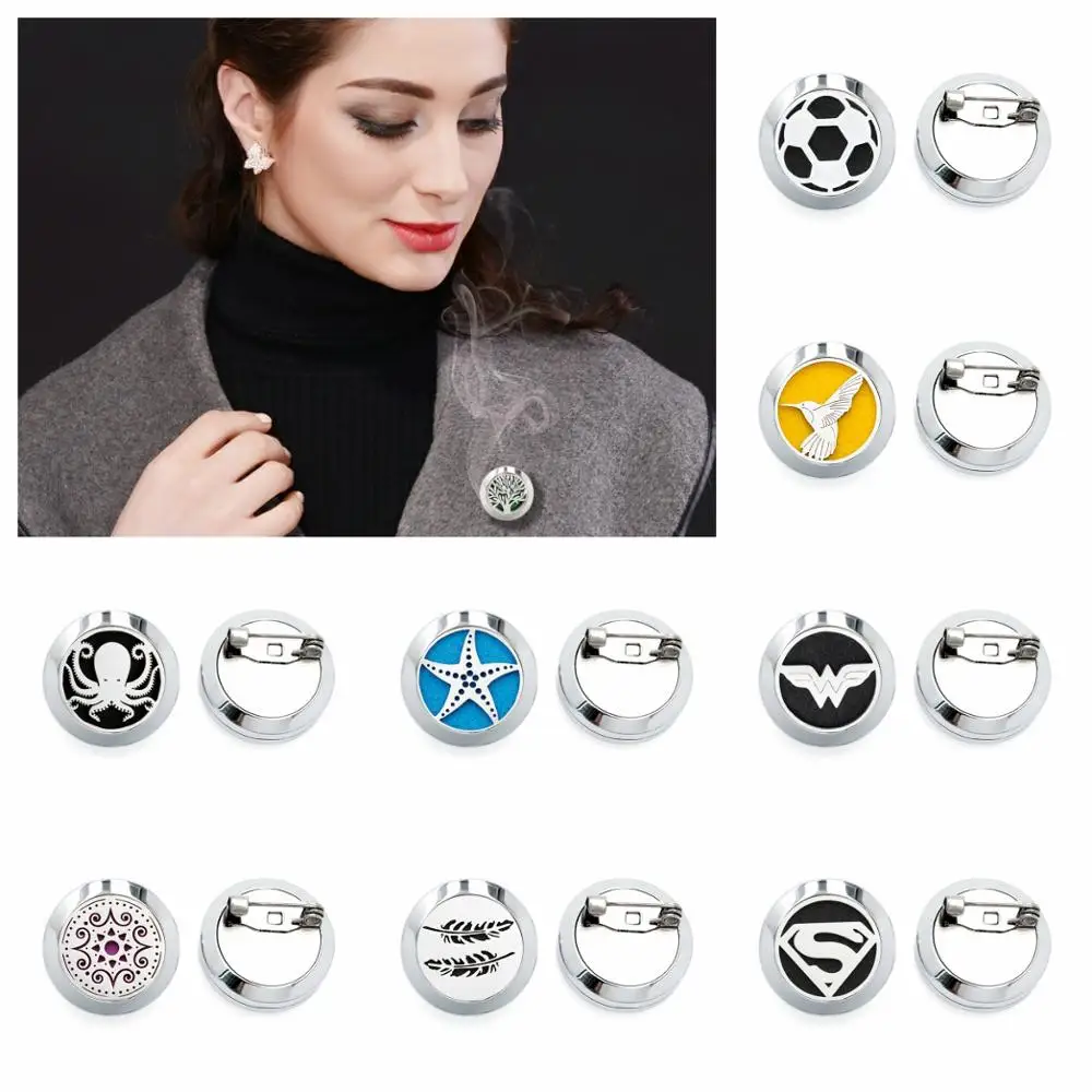 Женская Брошь-медальон из нержавеющей стали с изображением кота и Колибри 20 мм |