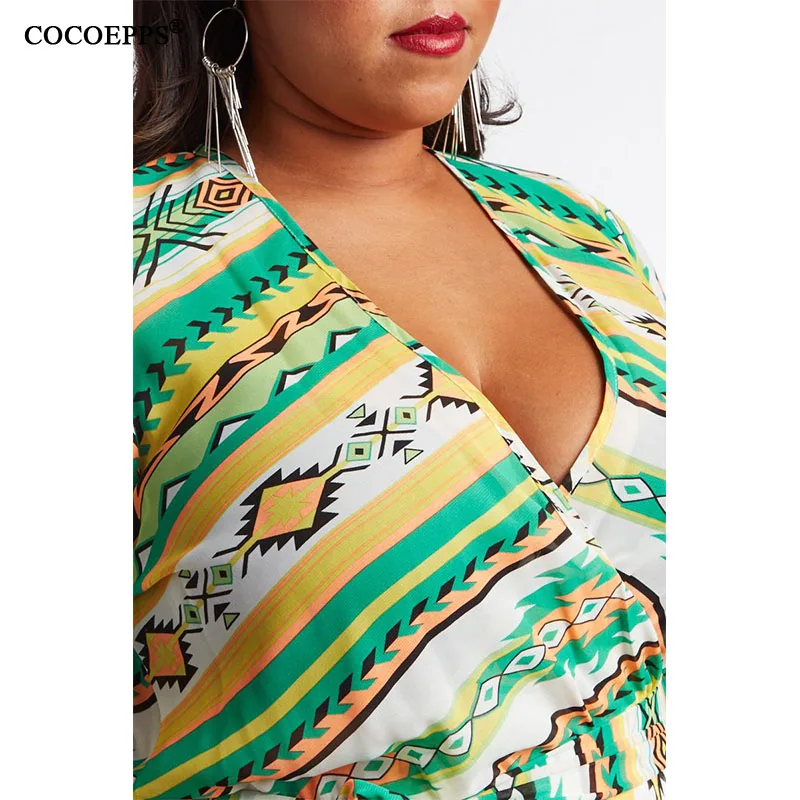 Винтаж Пляж Boho платье 5xl 6xl женское платье большого размера большой размеры Осень Зима Глубокий v средства ухода за кожей Шеи пикантные Вечерние Длинное