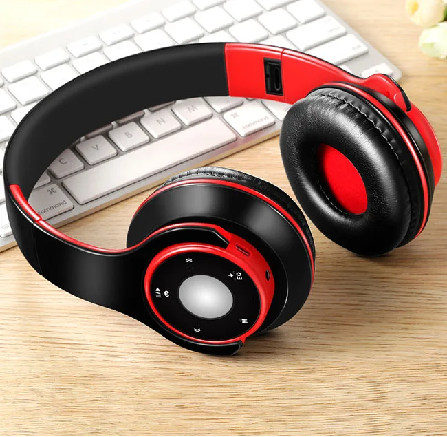 Red Беспроводная гарнитура Bluetooth наушники и наушники для девочек samsung спорт и sd-карта с микрофоном HIFI стерео наушники в телефоне - Цвет: Red
