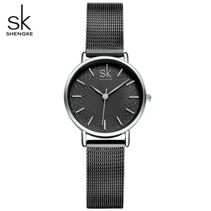 Часы наручные женские ультратонкие с сетчатым браслетом из нержавеющей стали