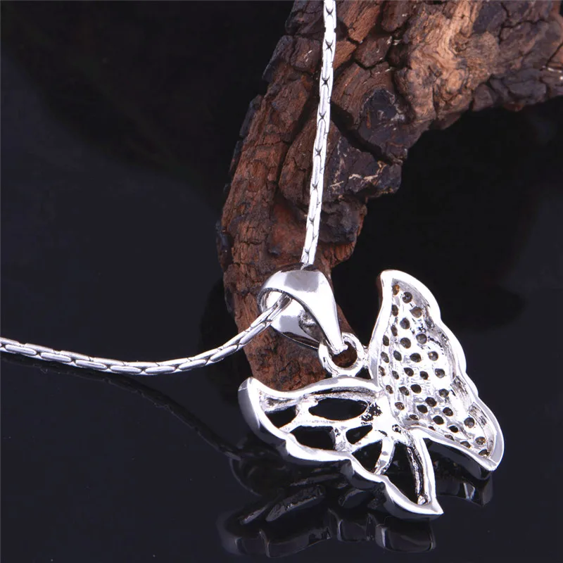 Ожерелья-бабочки кулоны украшения для женщин новые женские серебряные