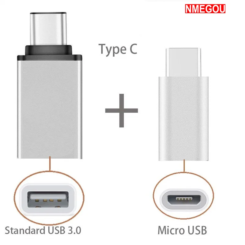 2 в 1 Тип C до USB адаптер типа OTG с разъемами и Micro конвертер для Leeco Le Pro 3 One Plus 5 6