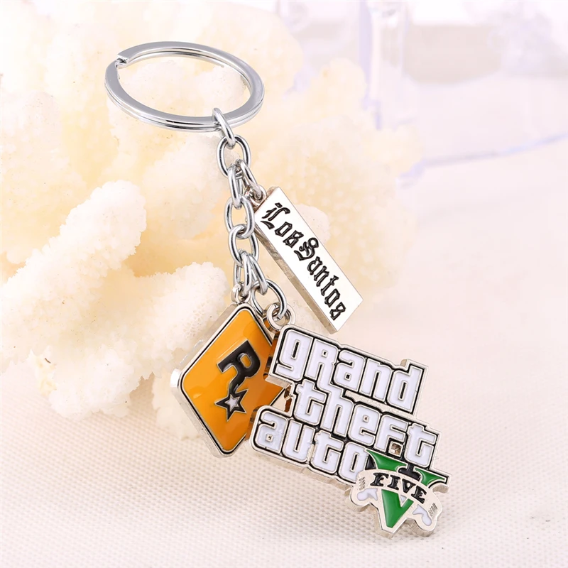 PS4 GTA 5 брелок с рисунком из игры! Брелок для ключей Grand Theft Auto фанатов Xbox PC Rockstar