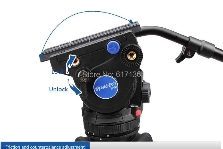 Benro BV6 видео штатив профессиональный Auminium тренога для камеры BV6 видео головка QR13 пластина сумка для переноски DHL