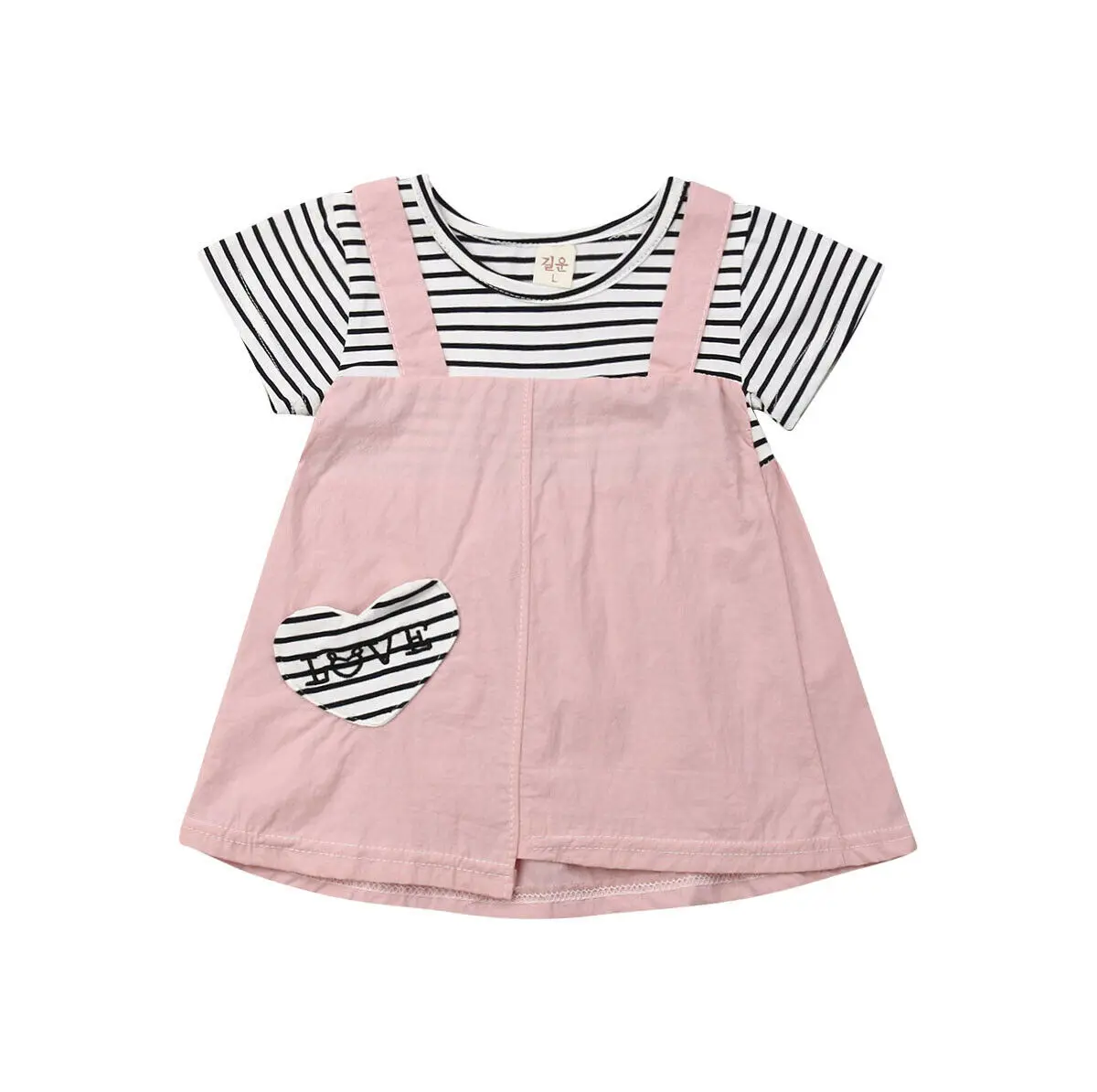 Новинка 2019 модный милый топ в полоску с короткими рукавами для новорожденных