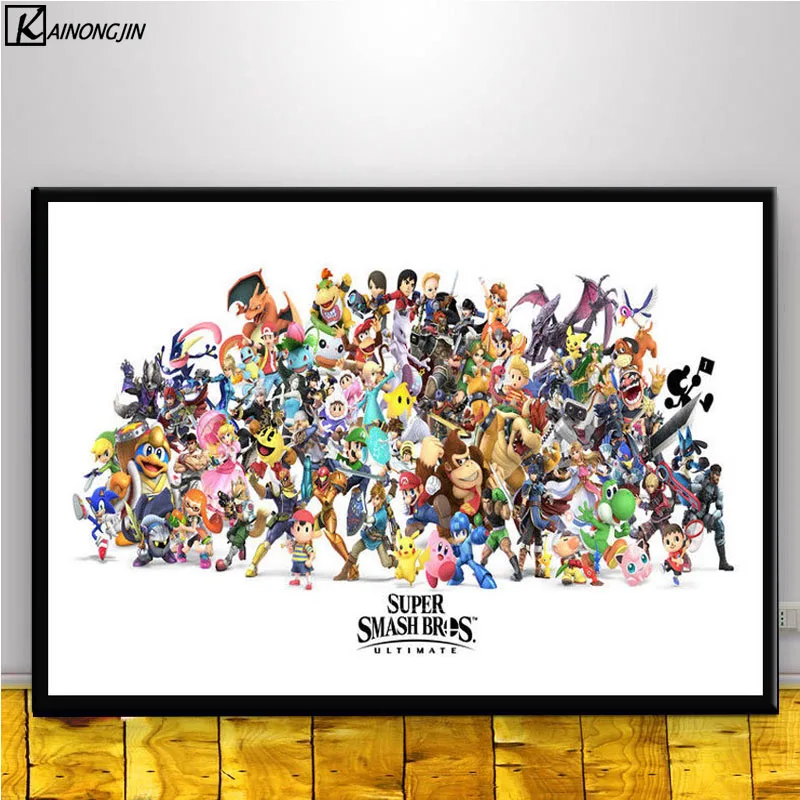 012 Книги по искусству плакат Super Smash Bros Ultimate аниме плакаты и принты холст настенная живопись картина номер украшения дома - Цвет: 012