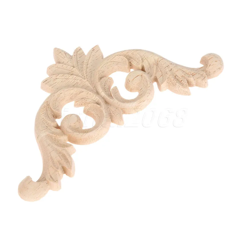 4Pcs Wood Carved Corner Onlay Applique Furniture Wall Unpainted Cabinet Door Frame | Обустройство дома
