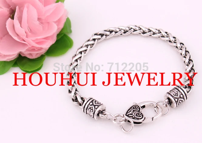 Оптовая продажа антикварная Посеребренная цепочка для браслета из звеньев