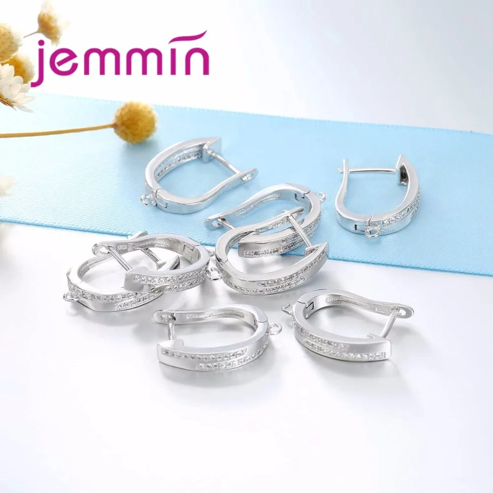 Женские серьги-кольца из серебра 925 пробы с австрийским кубическим цирконием |