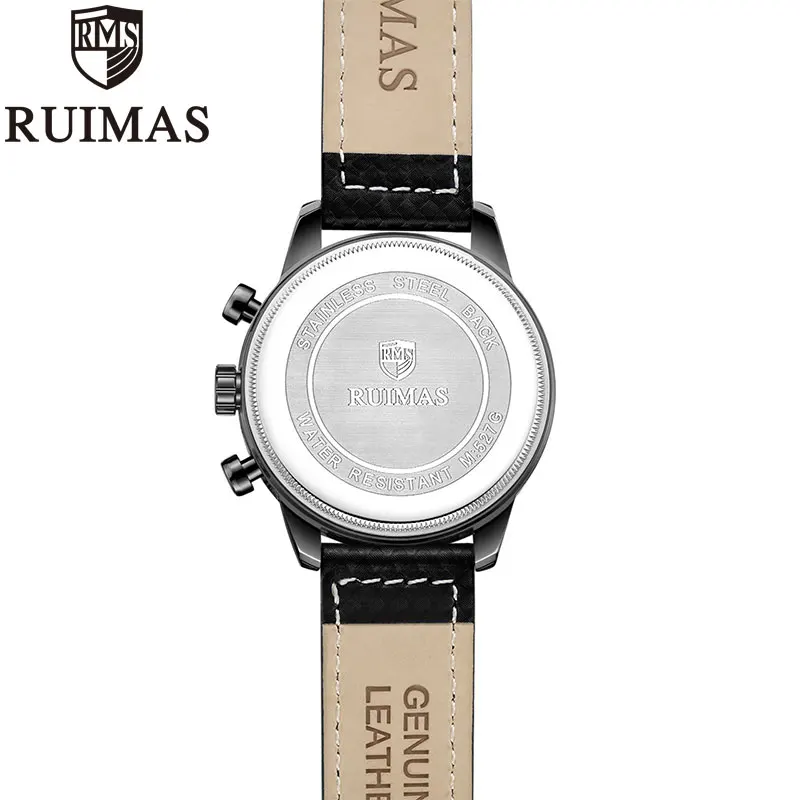 Ruimas мужские часы винтажный настоящий кожаный ремешок в деловом стиле Мужские