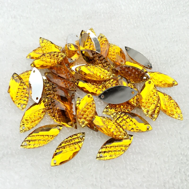 30 шт. 10*23 мм Стразы для шитья лошадиный глаз Пришивные акриловые кристаллы Камни с