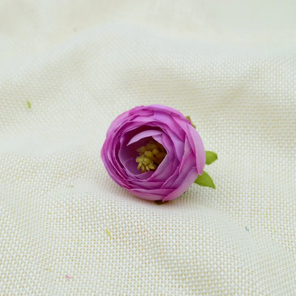 purple 5 шт. шелковые чайные бутоны головка розы искусственная тычинка для дома свадебный Декор Свадебные аксессуары оформление diy Подарочная коробка искусственные цветы - Цвет: purple