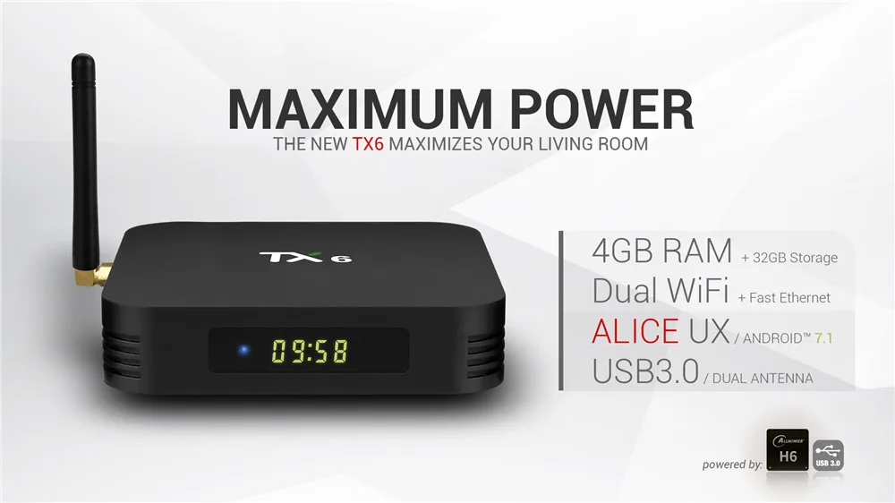 Тв приставка TX6 ТВ Box Android 9 4G Оперативная память 32G Встроенная память Allwinner H6 Quad core Декодер каналов кабельного телевидения 2,4 5 ГГц двойной Wifi BT 4,1 4 K HD H.265 Media Player