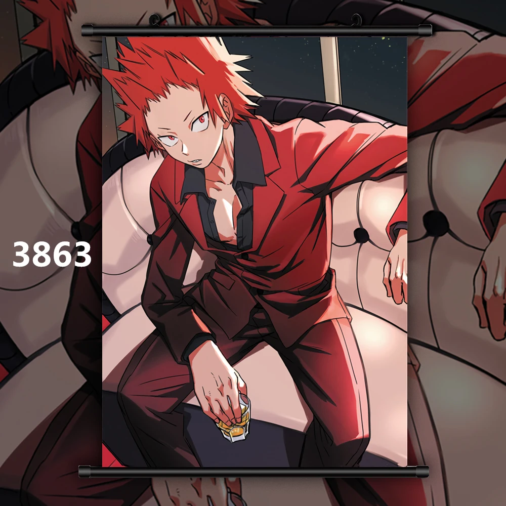 Boku no My Hero Academy Midoriya Bakugou Shoto Dabi Kirishima Аниме Манга настенный плакат свиток F - Цвет: 3863