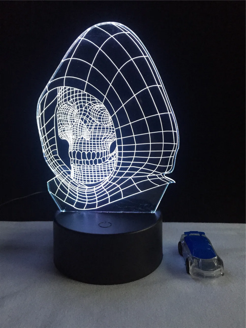 Хэллоуин Толстовка череп шляпа 3D лампа освещение LED USB настроение ночник
