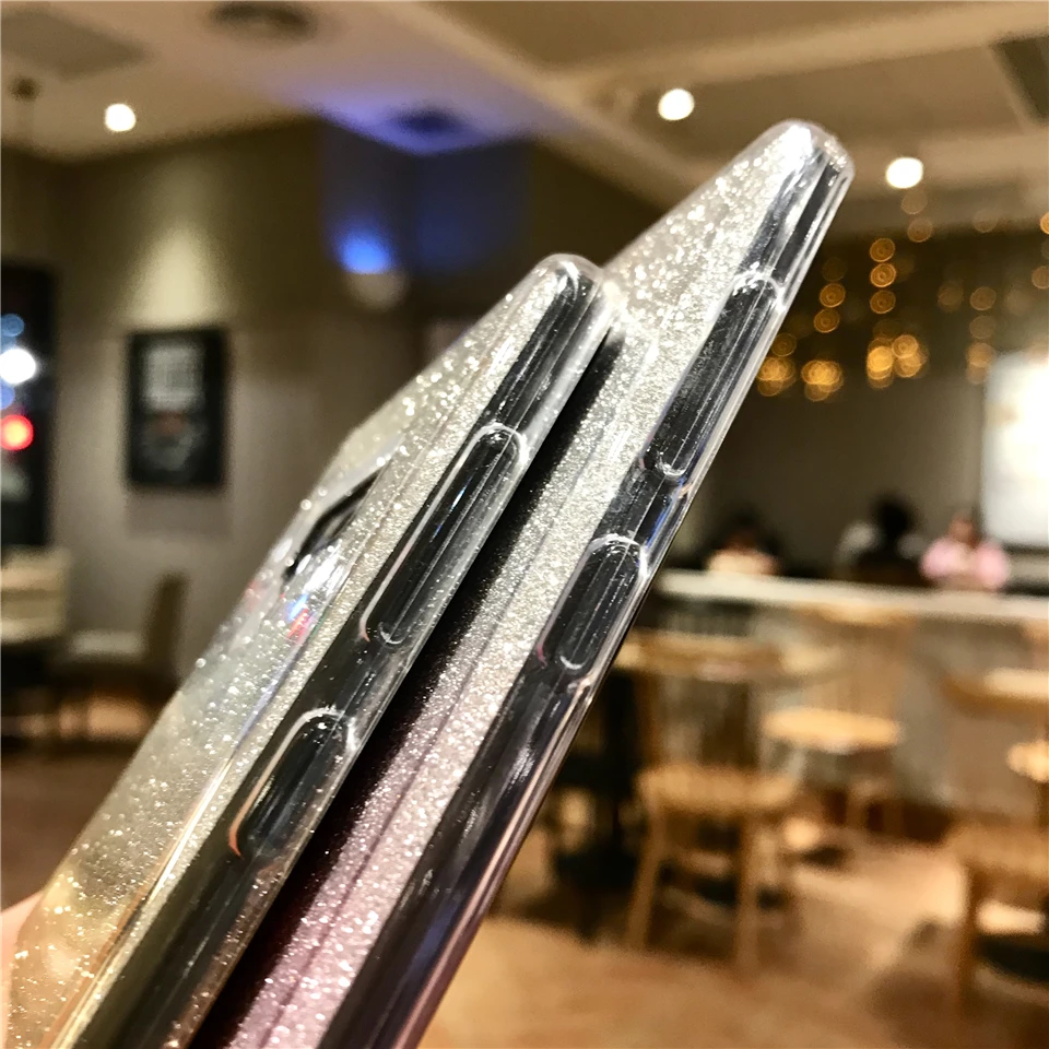 Glitter Texture Gradient Case For Samsung Note 9 Cover TPU Shining S10 S10E E S9 Plus J5 J7 Pro A3 A5 A7 2017 A6 A8 J4 J6 2018 |