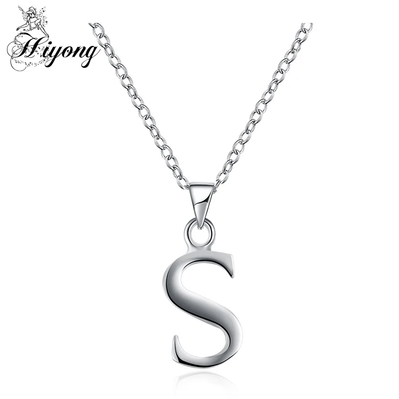 S письмо ожерелье Первоначальный Алфавит засечек шрифт Шарм Ожерелье для мужской