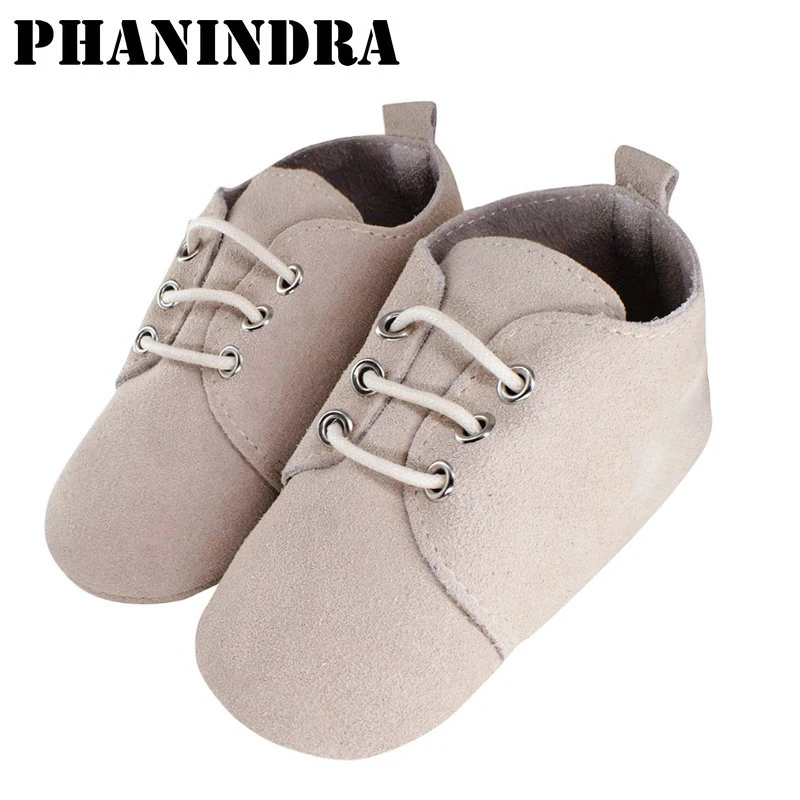 Мокасины детские из натуральной кожи в британском стиле с резиновой подошвой