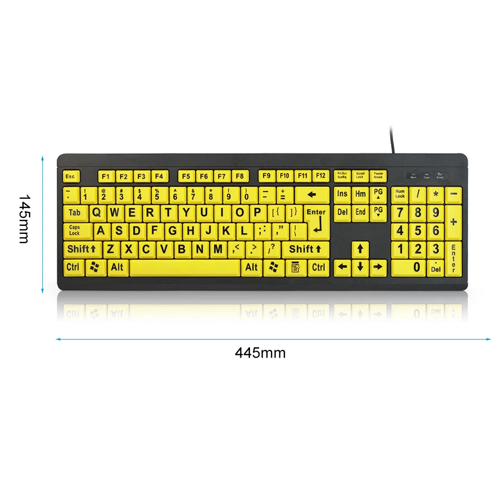 Клавиатура компьютерная для пожилых людей проводная USB клавиатура с крупными