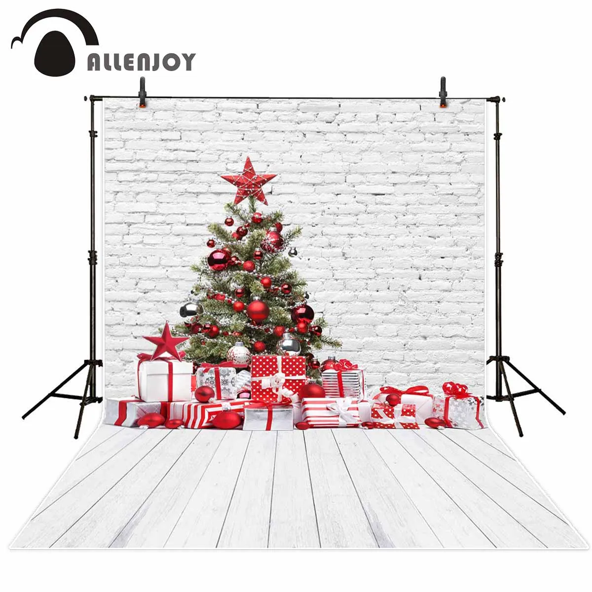 Allenjoy фотография Фон Рождественская елка украшения кирпичная стена подарок фоны