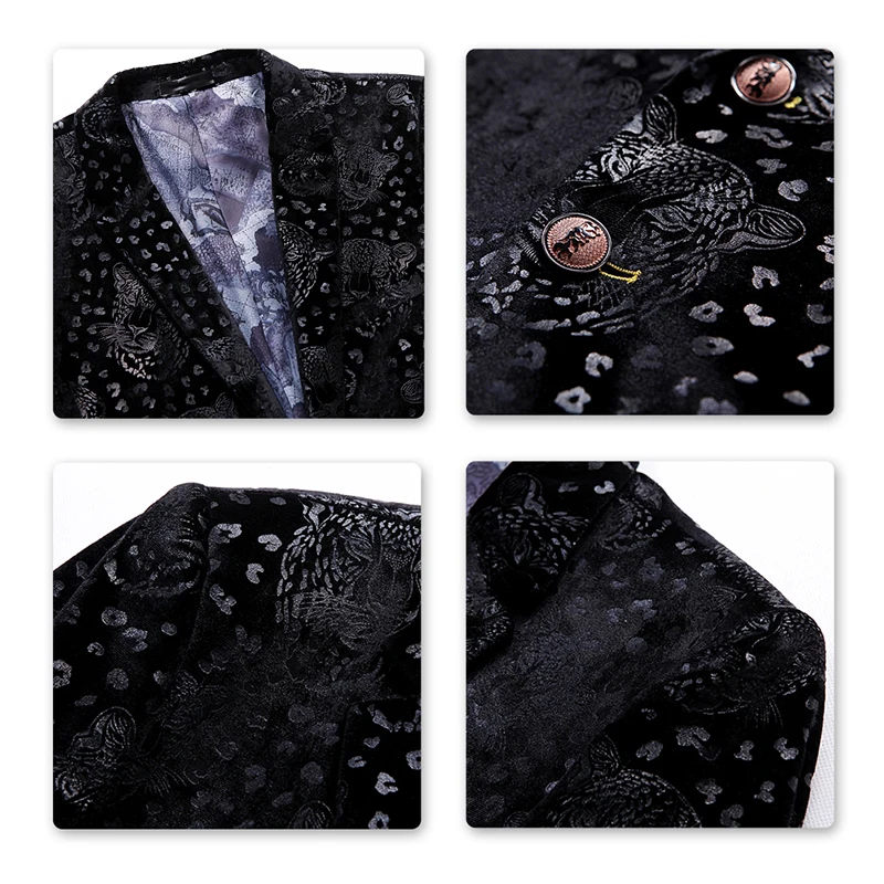 YUNCLOS осенний Новый мужской блейзер с бронзовым принтом Свадебный Мужской Блейзер