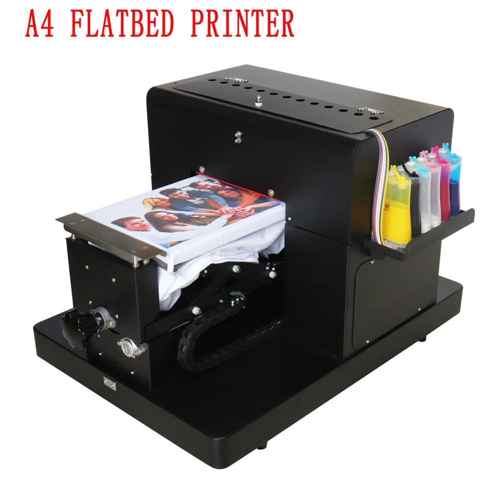 Printer Принтер для футболок A4 Размер планшетный принтер 6 цветов Одежда DTG печатная машина для футболок одежда ПВХ печать карт с чернилами - Цвет: Printer