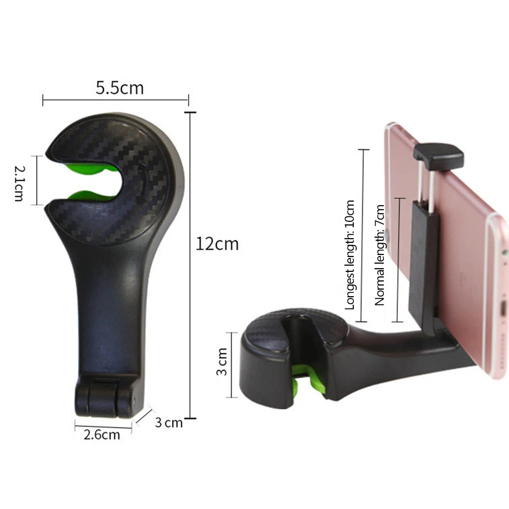 Автомобильный крючок на подголовник с держателем для телефона спинку сиденья