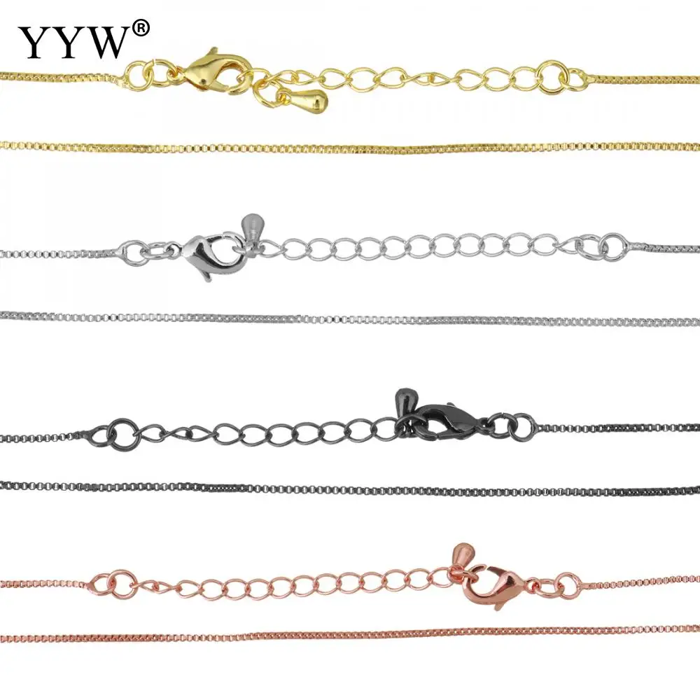 

50strands/lot Metal DIY Jewelry Finding Gold Plated Women Men Brass Necklace Chains Length:Approx 16 Inch 4 colors for choice