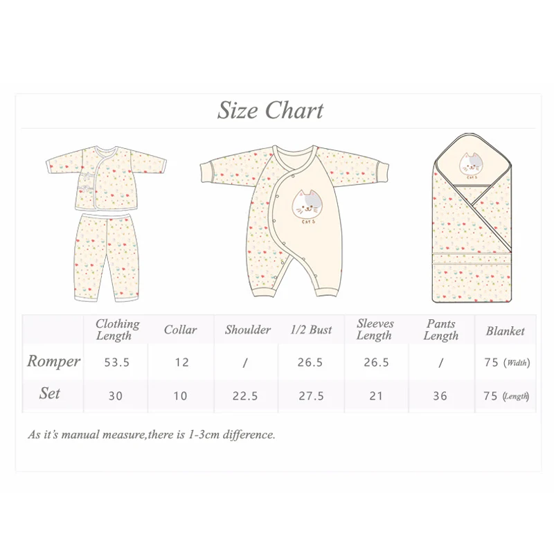 New Cat Newborns Clothes Set Cotton Cartoon Print Baby Girl Soft Born Infant Boy Clothing Gift | Детская одежда и обувь