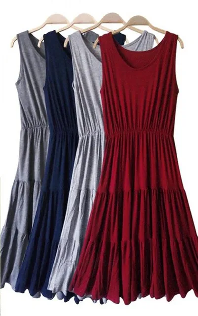 Новинка 2017 стильное летнее платье Брендовое Макси из модала без рукавов длинный