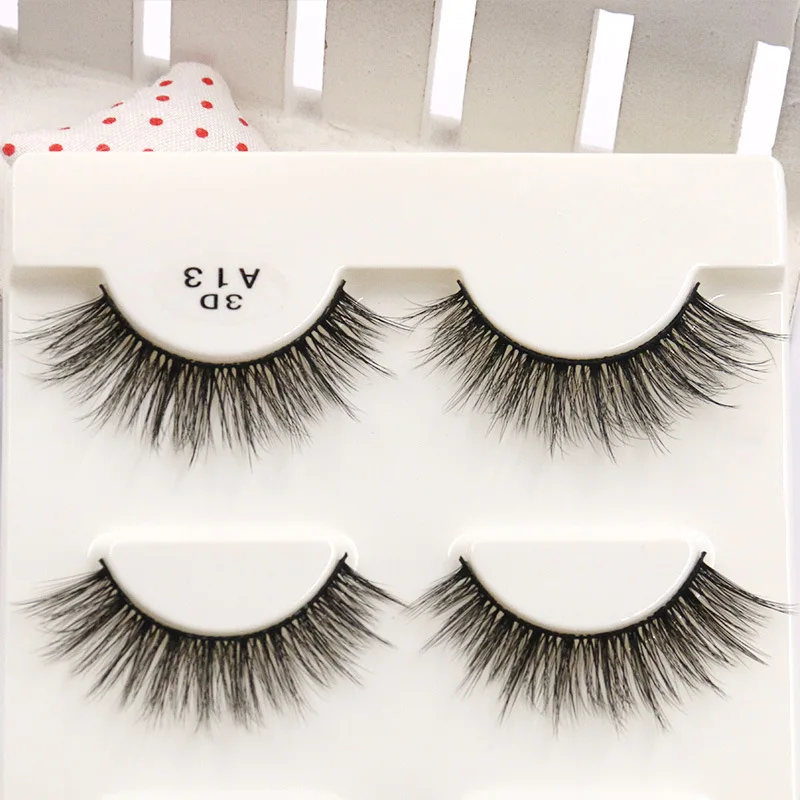 3pairs 1box Multi-Layer Stereo 3D Mink Eyelashes Handmade Crisscross Fake Lashes Plastic Cotton Stalk Curling False Eyelash | Красота и